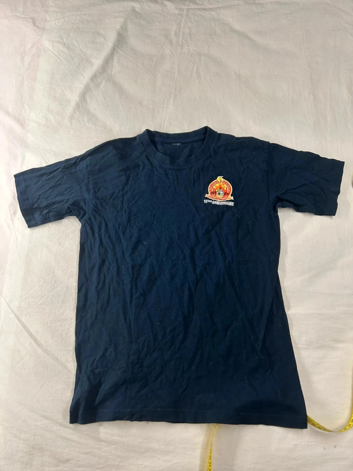 T-shirt noir imprimé sapeurs pompiers